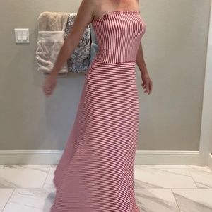 Gap Strapless Maxi, Red and White, size Xs
